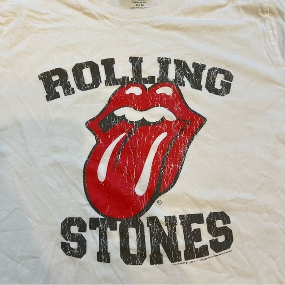 Women’s Cotton On White Short Sleeves Rolling Stones Graphic T- Shirt Size M - Picture 5 of 7